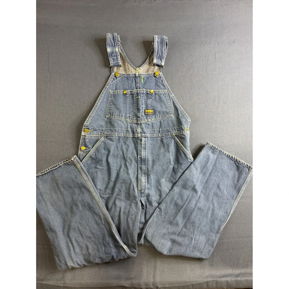 Vintage OshKosh Bgosh Vestbak Denim Overalls Mens 38x29 Made in USA Blue